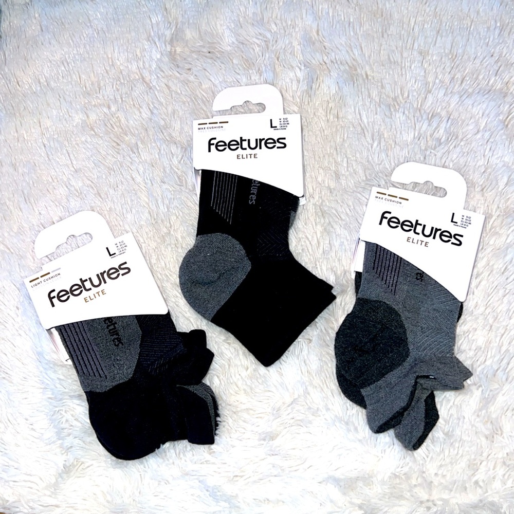 FEETURES ELITE MAX and LIGHT CUSHION ANKLE and QUARTERS